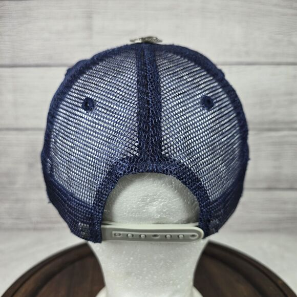 Y2k Ed Hardy Glory Skull Blue Snapback Trucker Hat OS Vintage - Picture 5 of 10